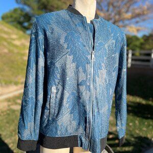 Barabas Bomber Jacket - Super Sparkly - Teal & Silver - Size 2XL